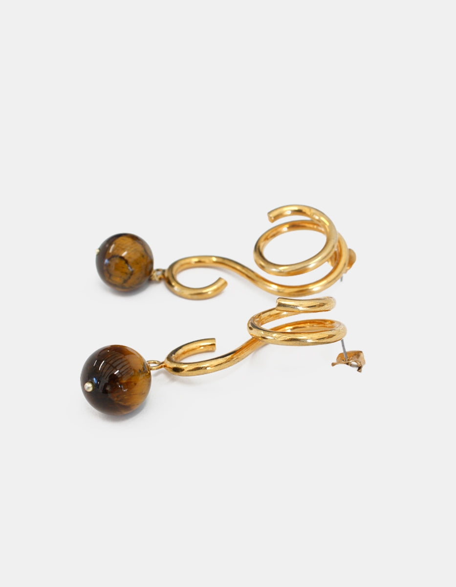 Aretes en Bronce con Baño de Oro 22 kt Spirit