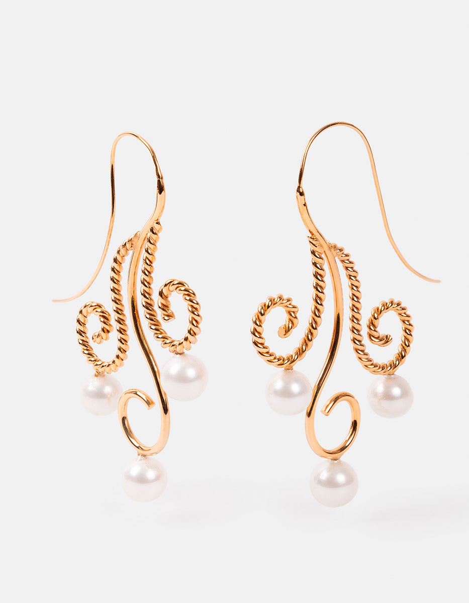 Aretes torsal con perlas mabe Ultrabarroco