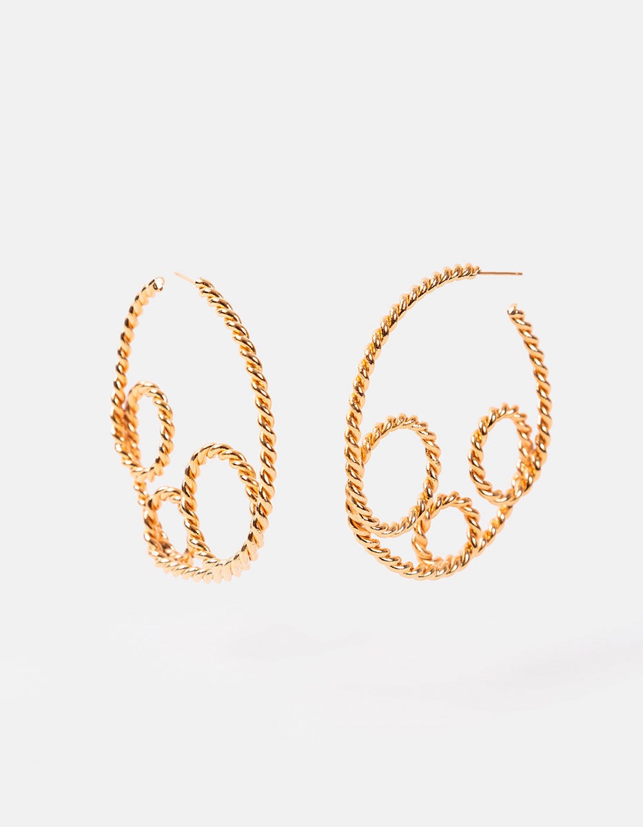 Arracadas torzal baño oro 22kt Ultrabarroco