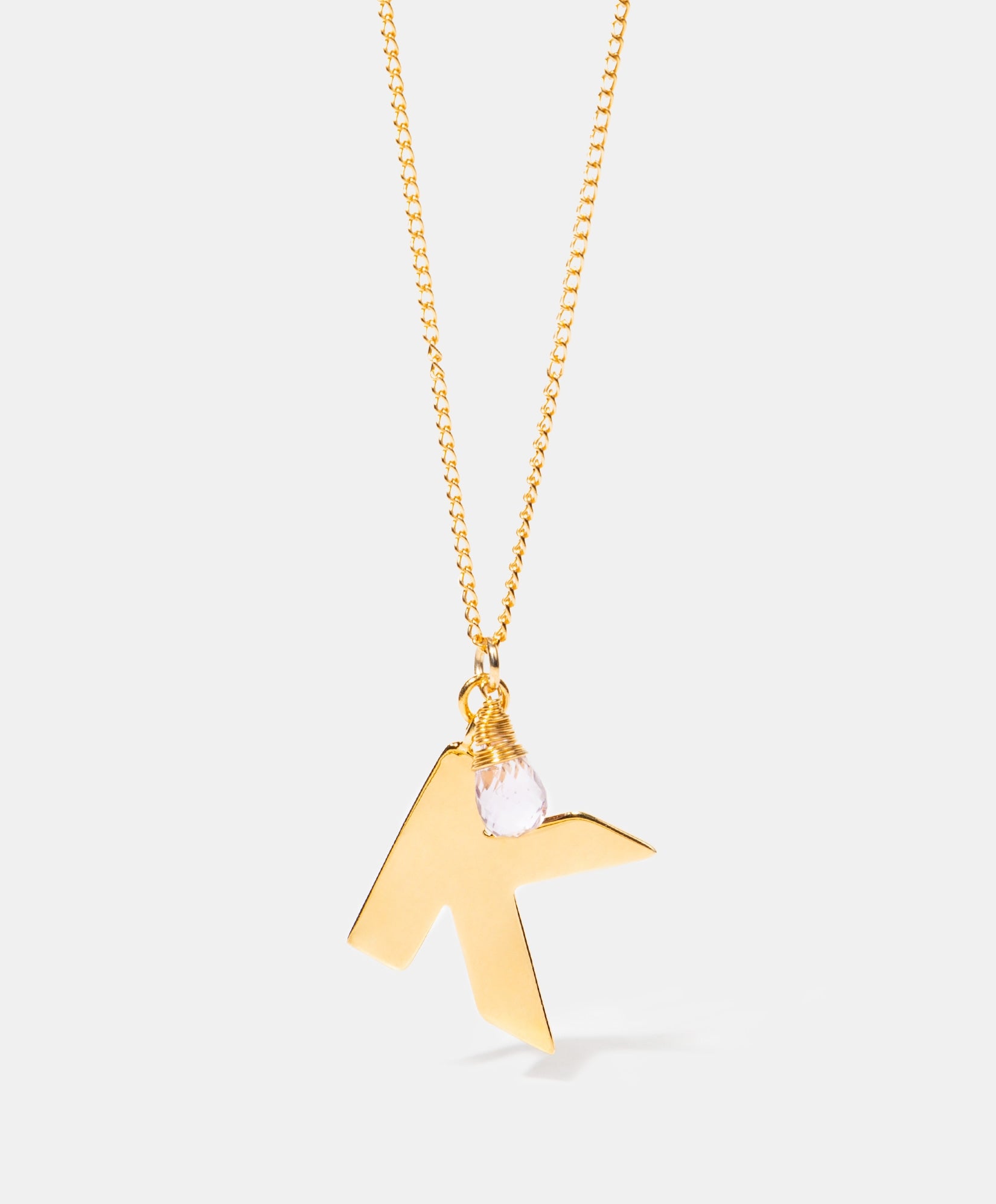 Collar con la inicial K y una piedra natural a elegir Lady