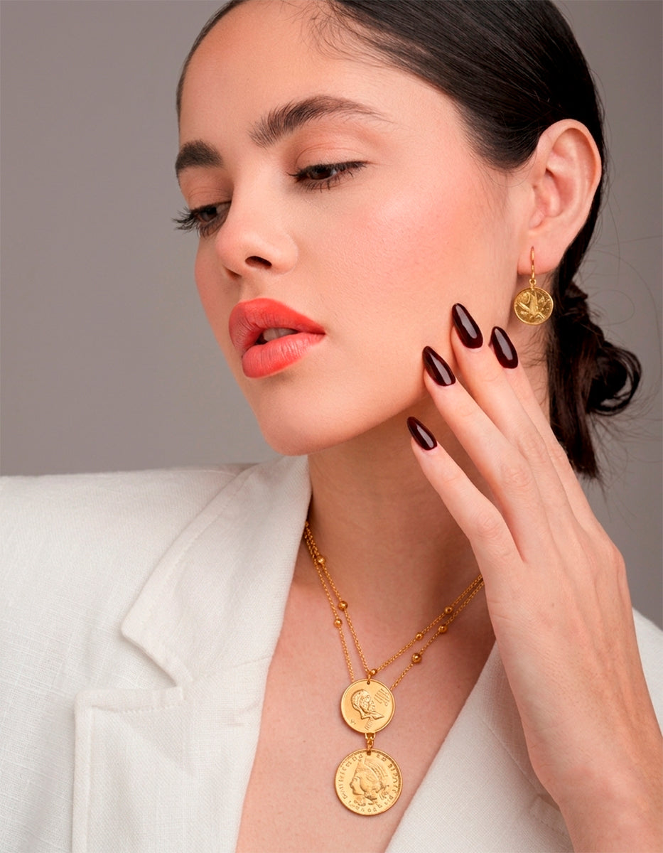 Set de Collar y aretes con monedas