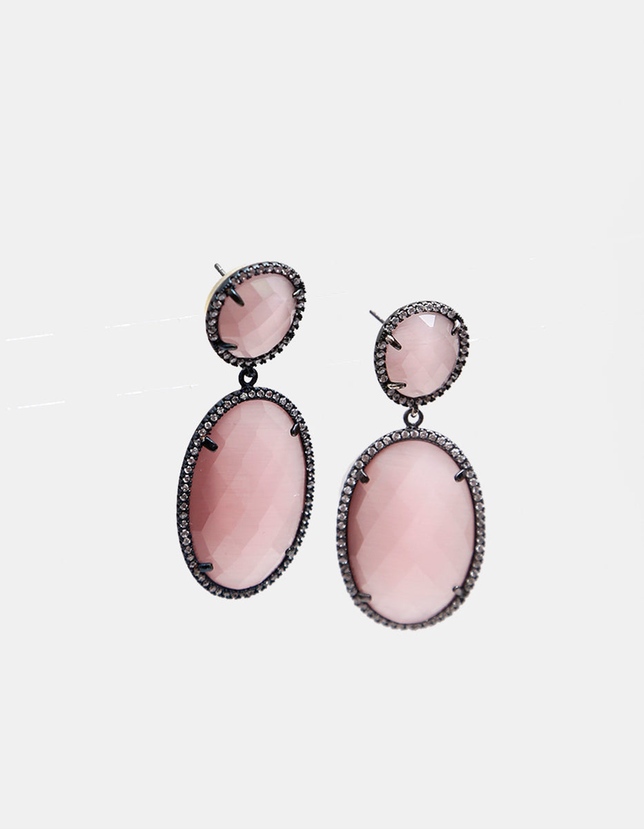 Aretes con gema ojo de gato y espinolitas Marquesa