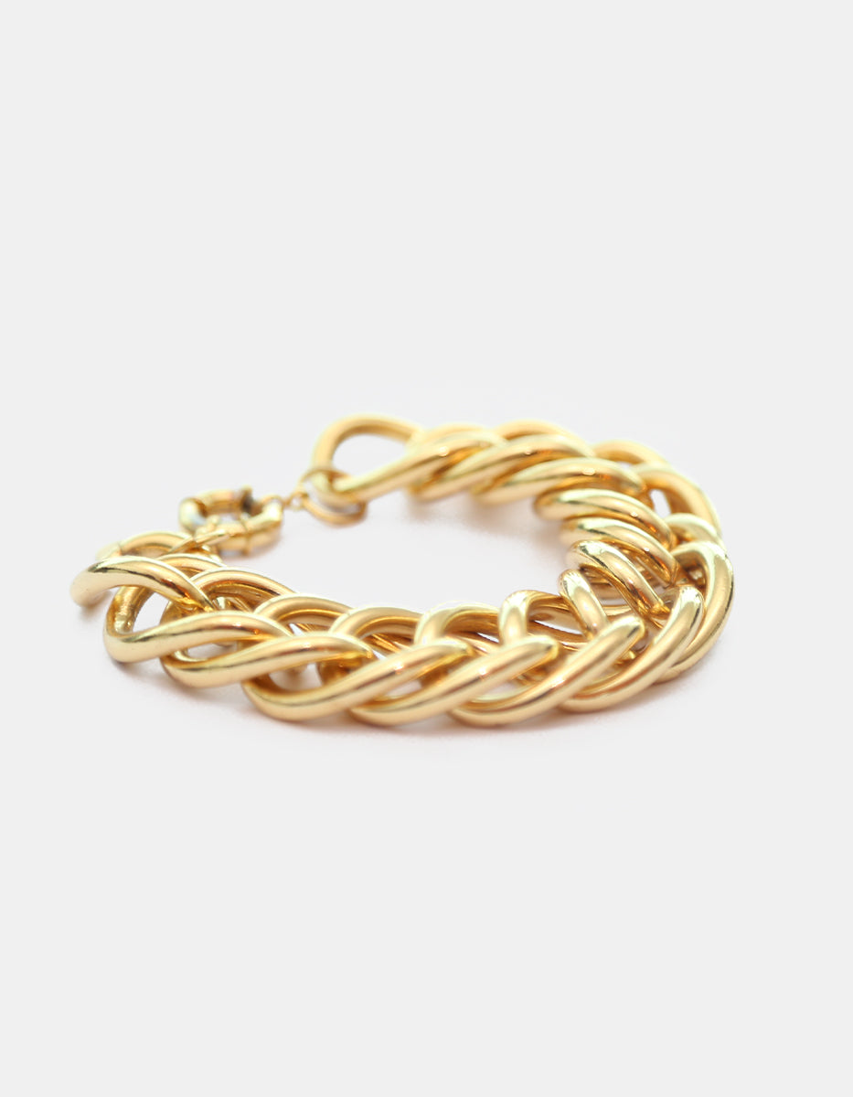 Pulsera de bronce con baño de oro 22kt eslabones Fenicia