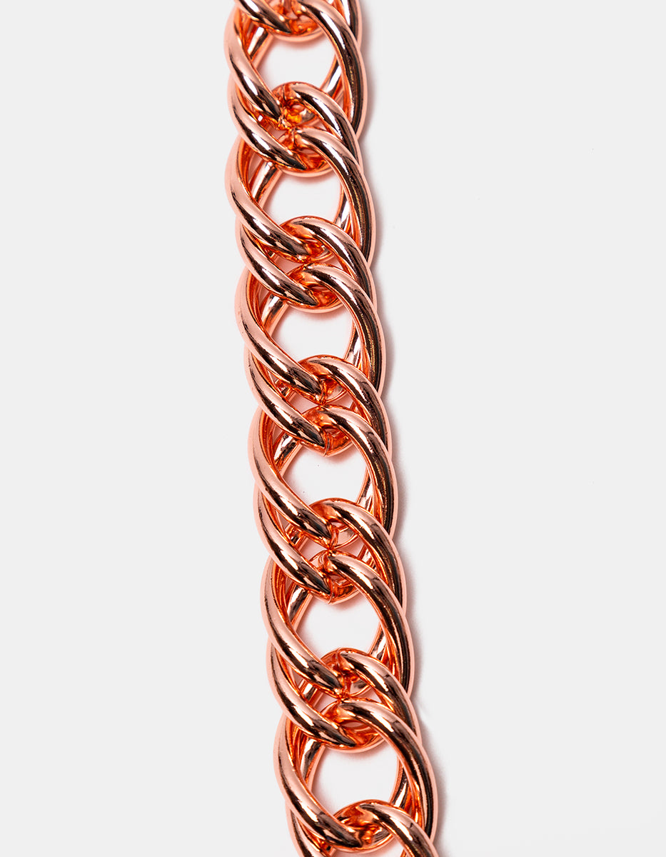 Pulsera de bronce en baño rosa con eslabones