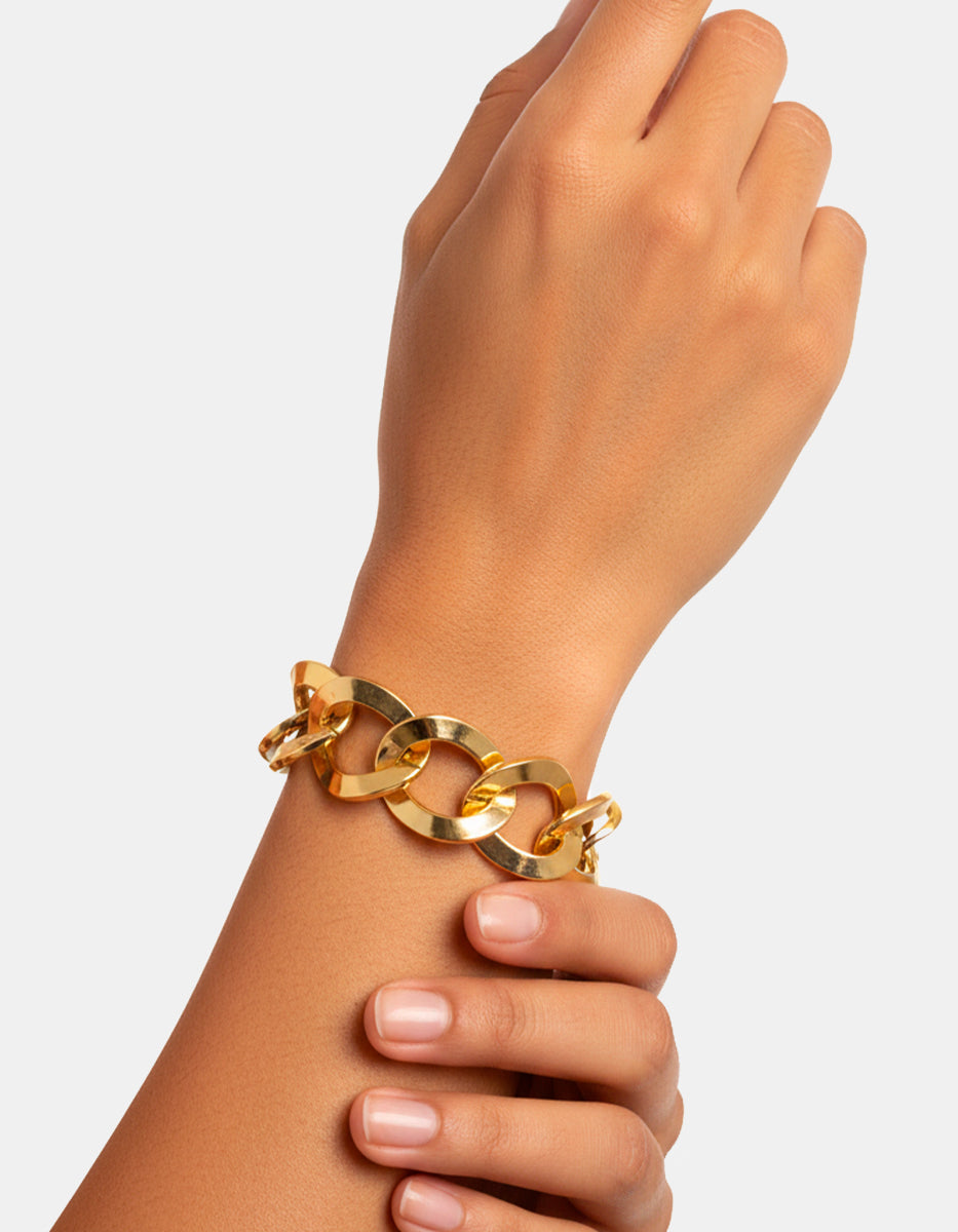 Pulsera de bronce con baño de oro 22 kt Fenicia