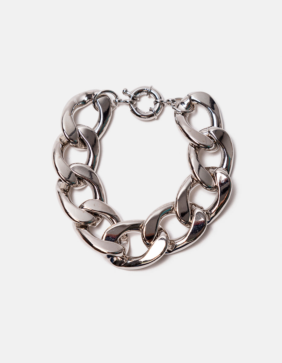 Pulsera de bronce con baño de rodio Fenicia