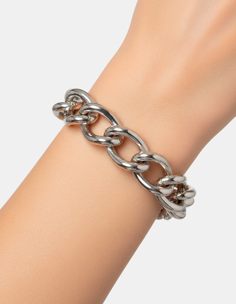 Pulsera de bronce con baño de rodio Fenicia