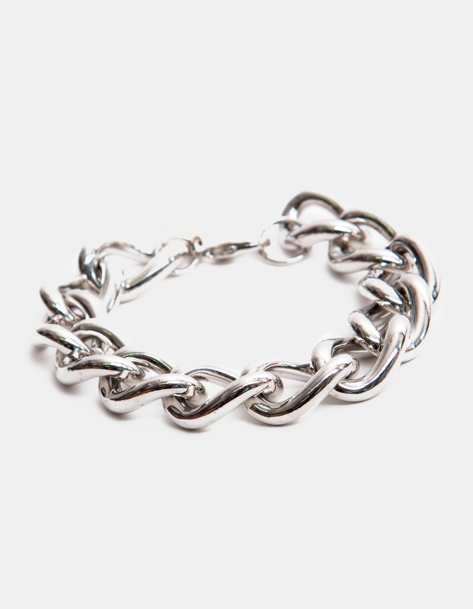 Pulsera de bronce en baño de rodio con eslabones