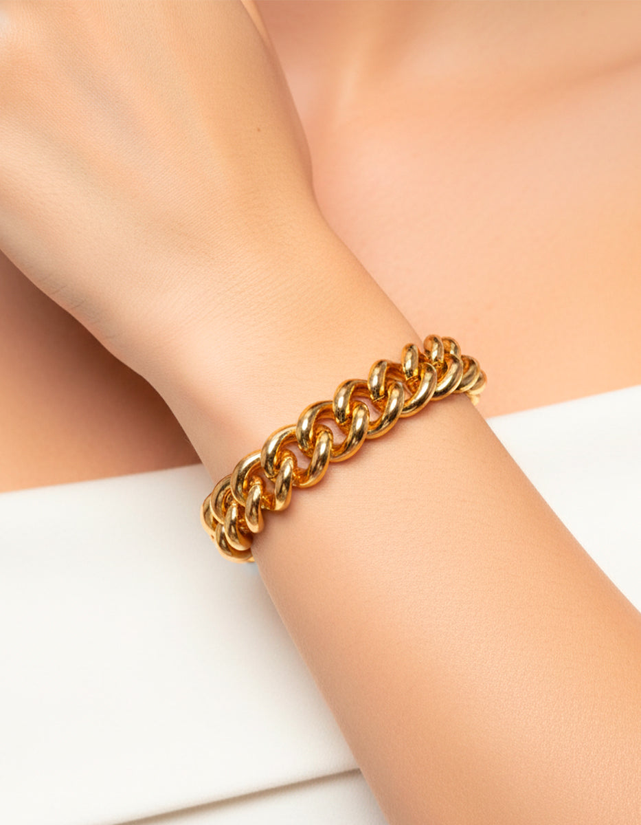 Pulsera de bronce con baño de oro 22 kt Fenicia