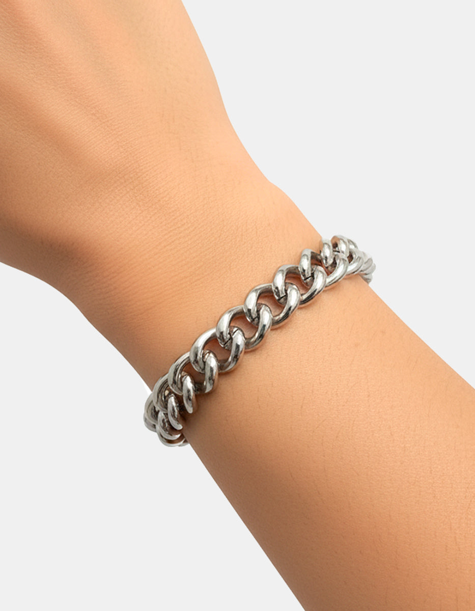 Pulsera de bronce con baño de rodio Fenicia