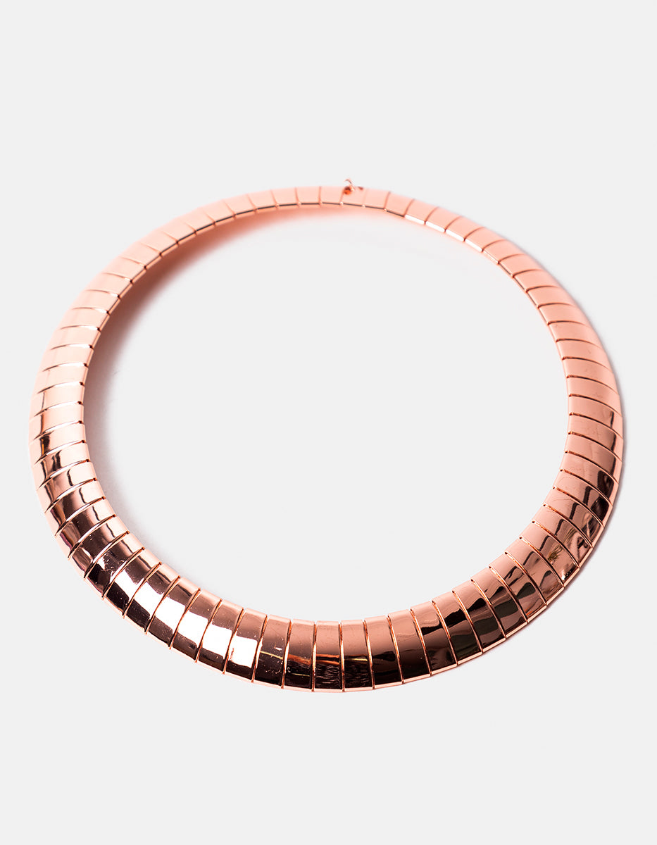 Gargantilla de bronce con baño de oro rosa Fenicia