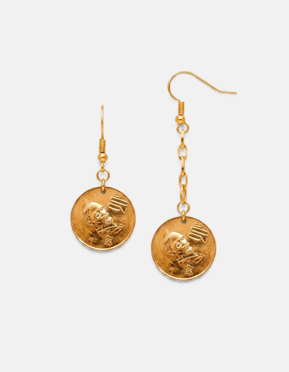 Aretes monedas auténticas Memorias