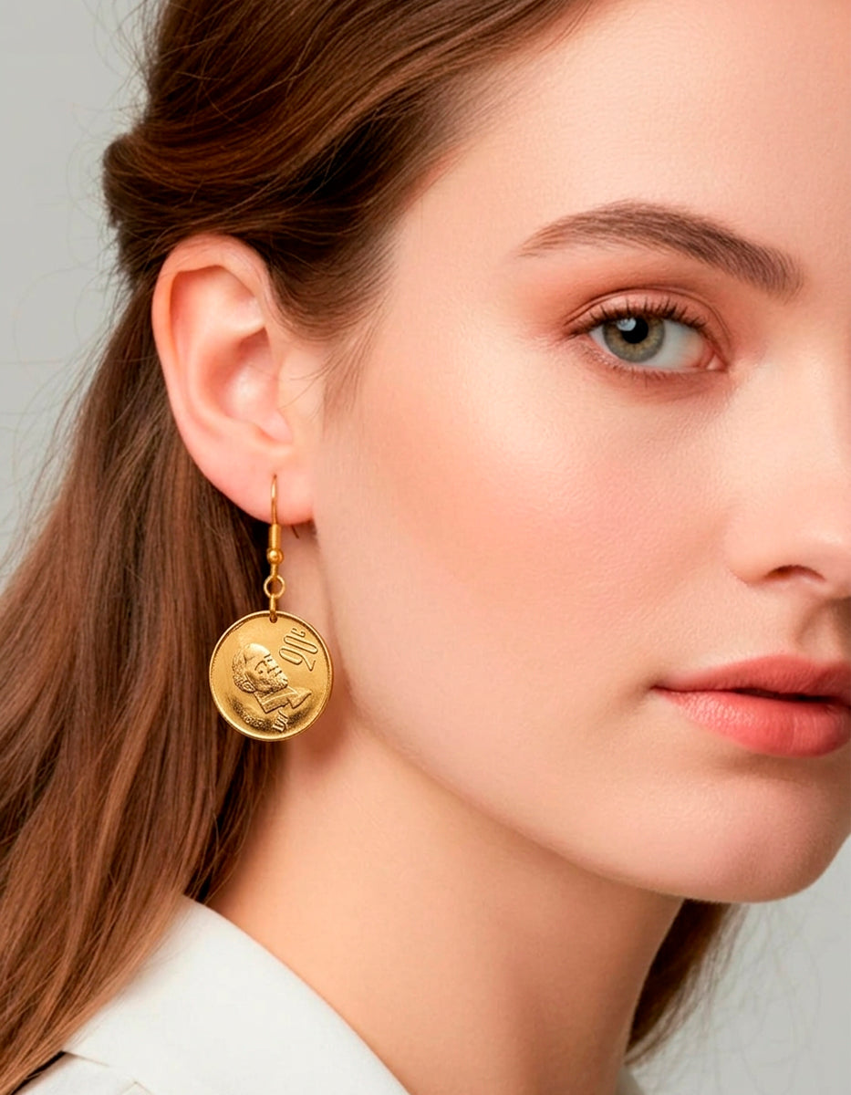 Aretes monedas auténticas Memorias