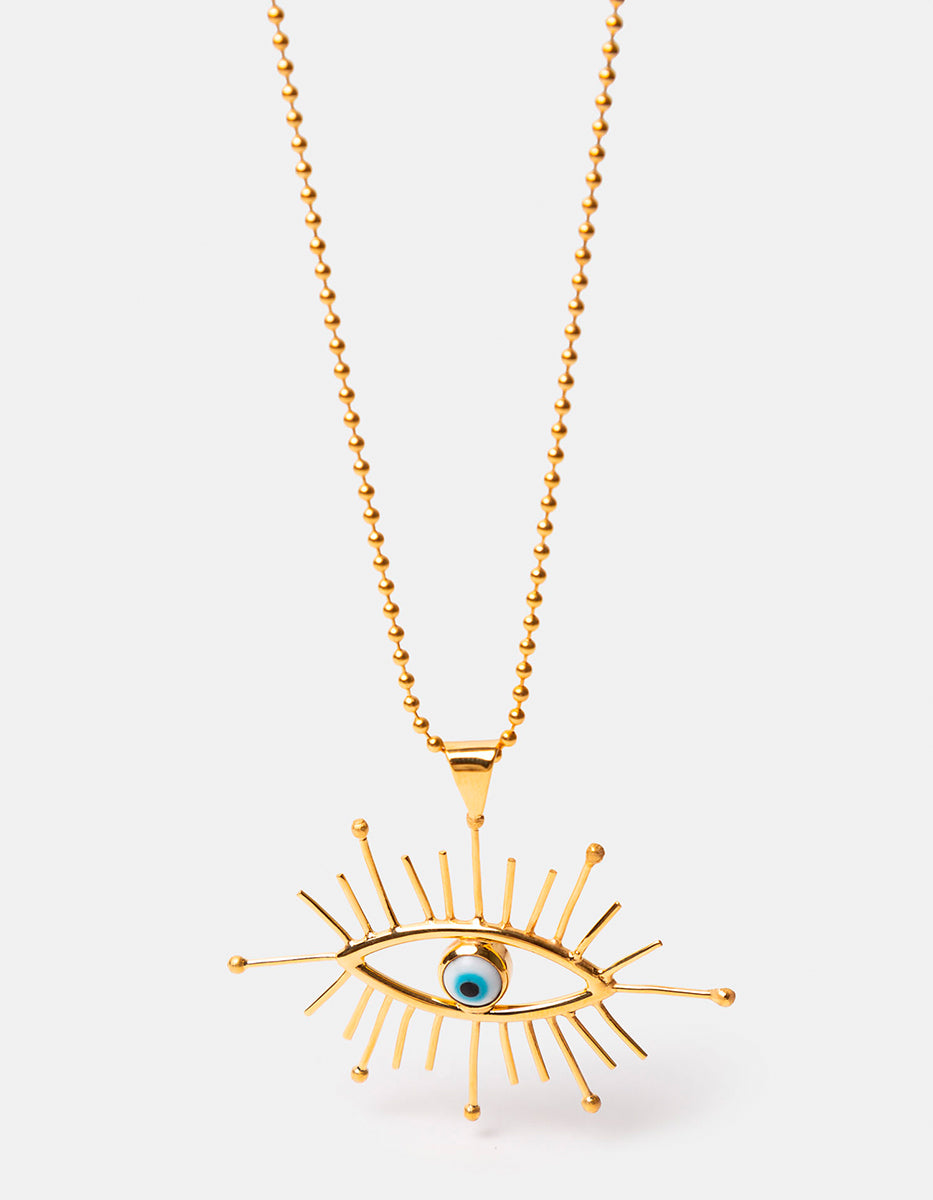 Collar con dije en forma de ojo turco pestañas Visión