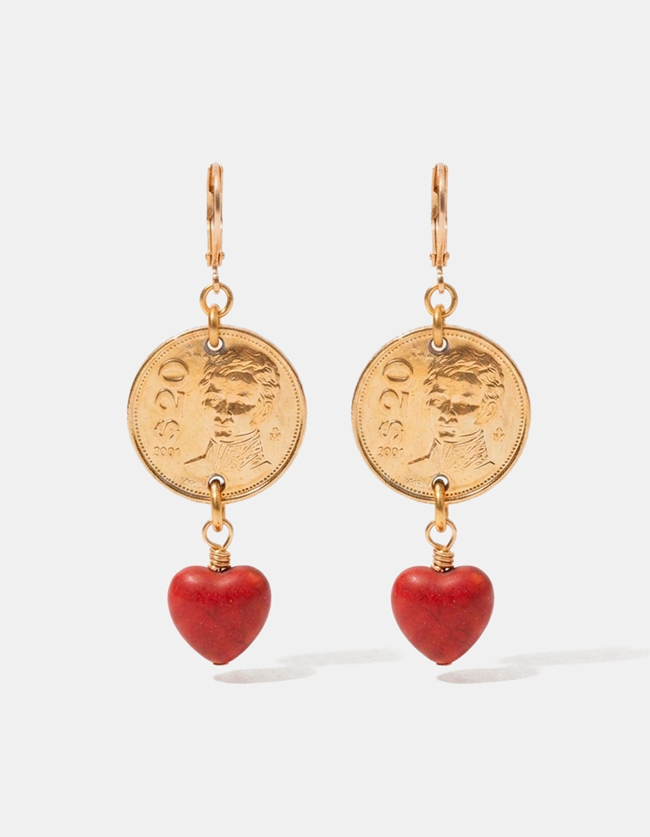 Aretes monedas auténticas Memorias