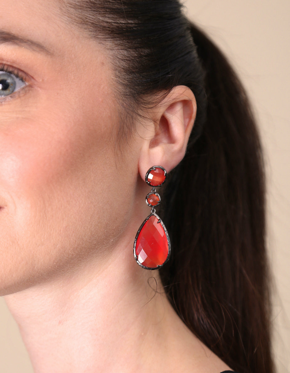 Aretes con espinolita tono naranja Marquesa