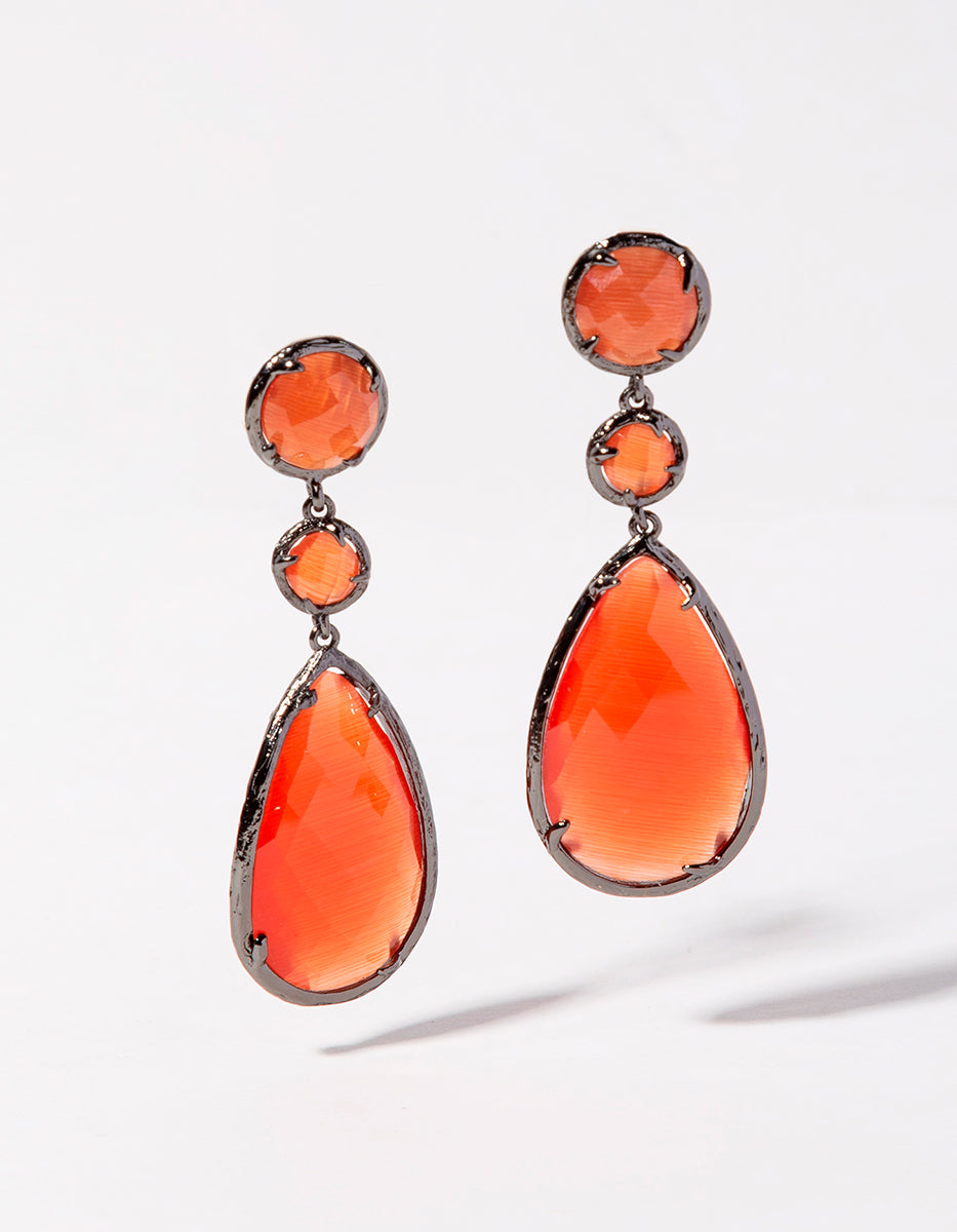 Aretes con espinolita tono naranja Marquesa