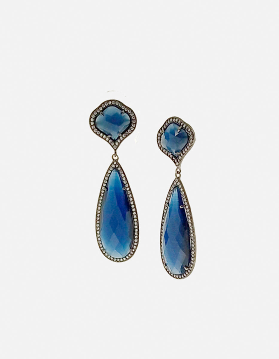 Aretes Azul Índigo con Espinolita Marquesa