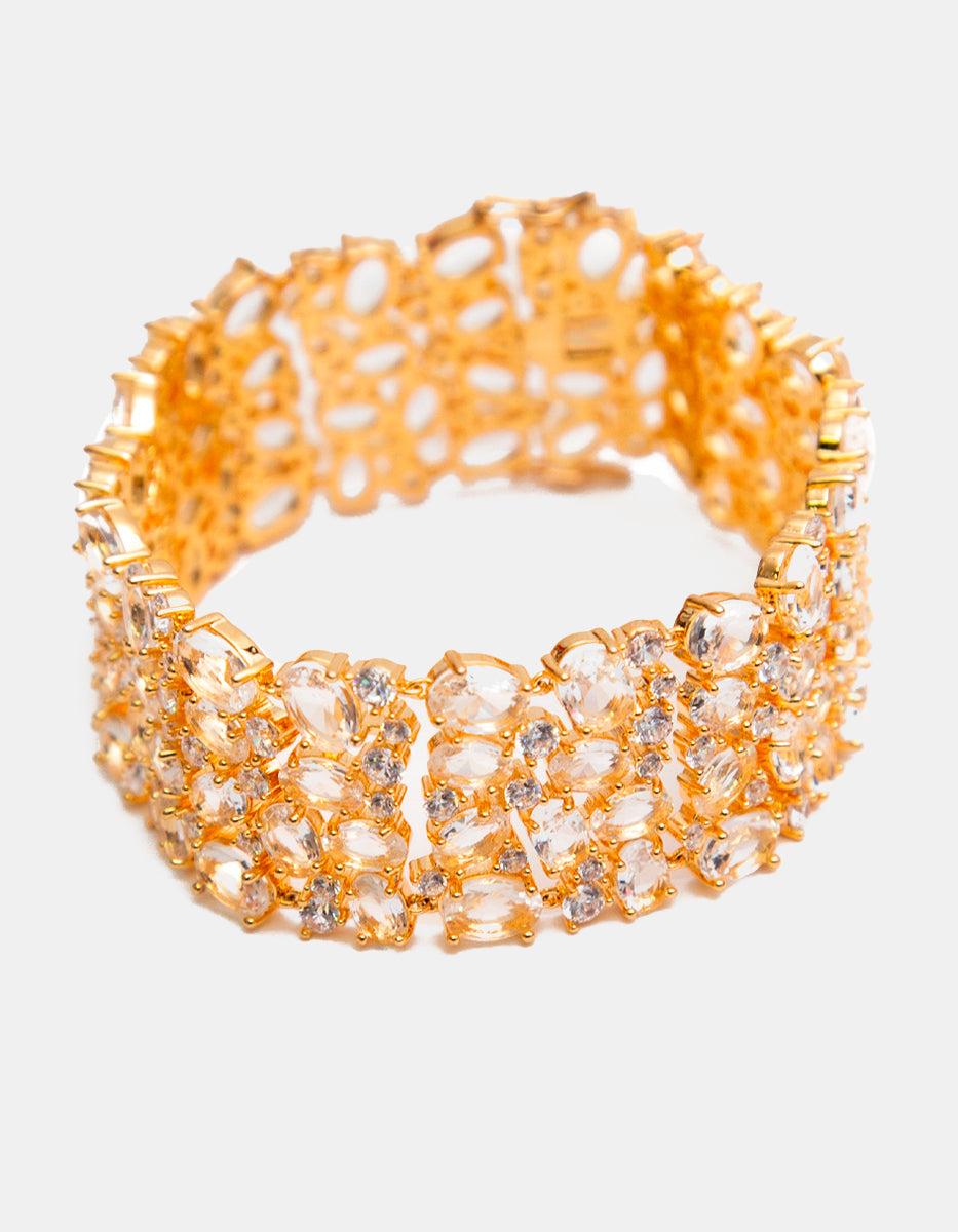 Brazalete topacios blancos Luxury Color