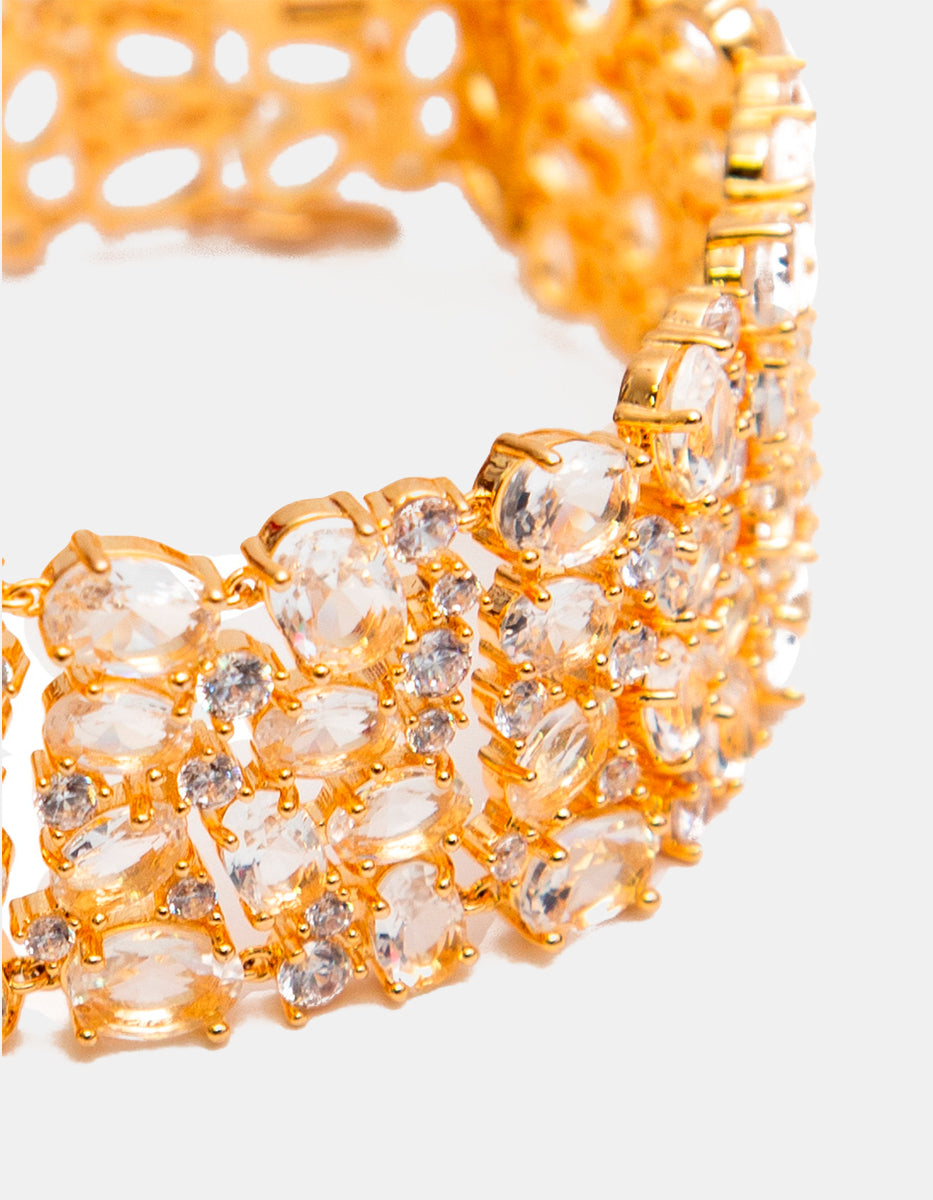 Brazalete topacios blancos Luxury Color