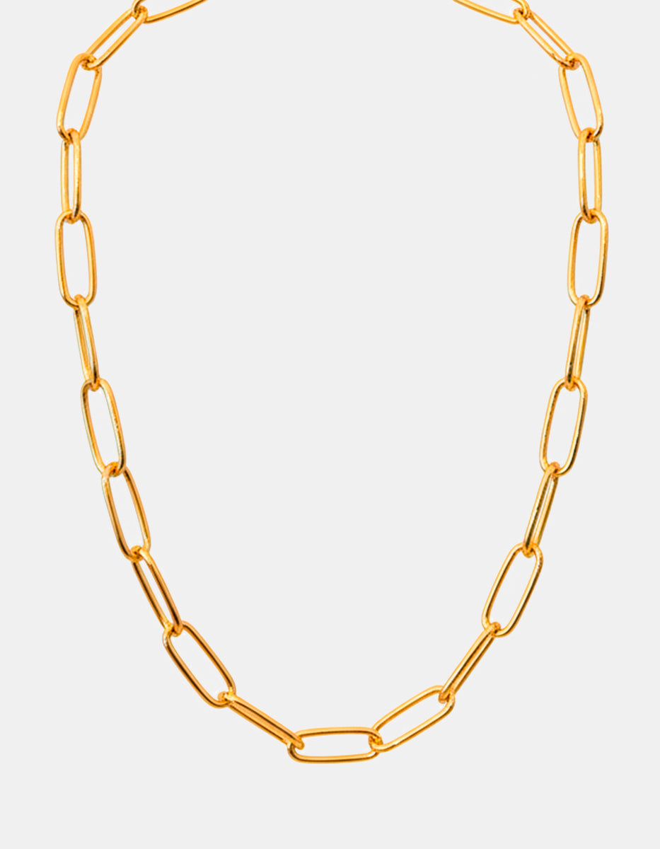 Collar de bronce en baño de oro 22k con eslabones