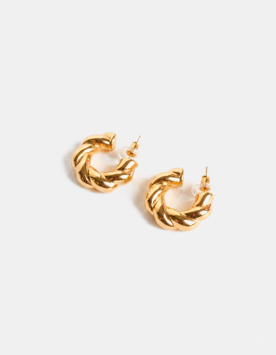 Aretes de Bronce con Baño Oro 22K Torsal