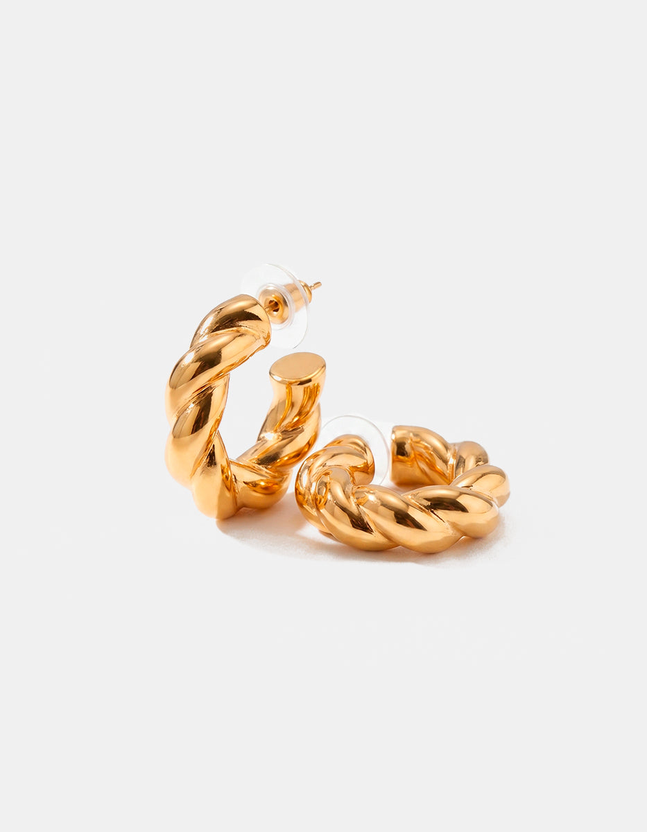 Aretes de Bronce con Baño Oro 22K Torsal