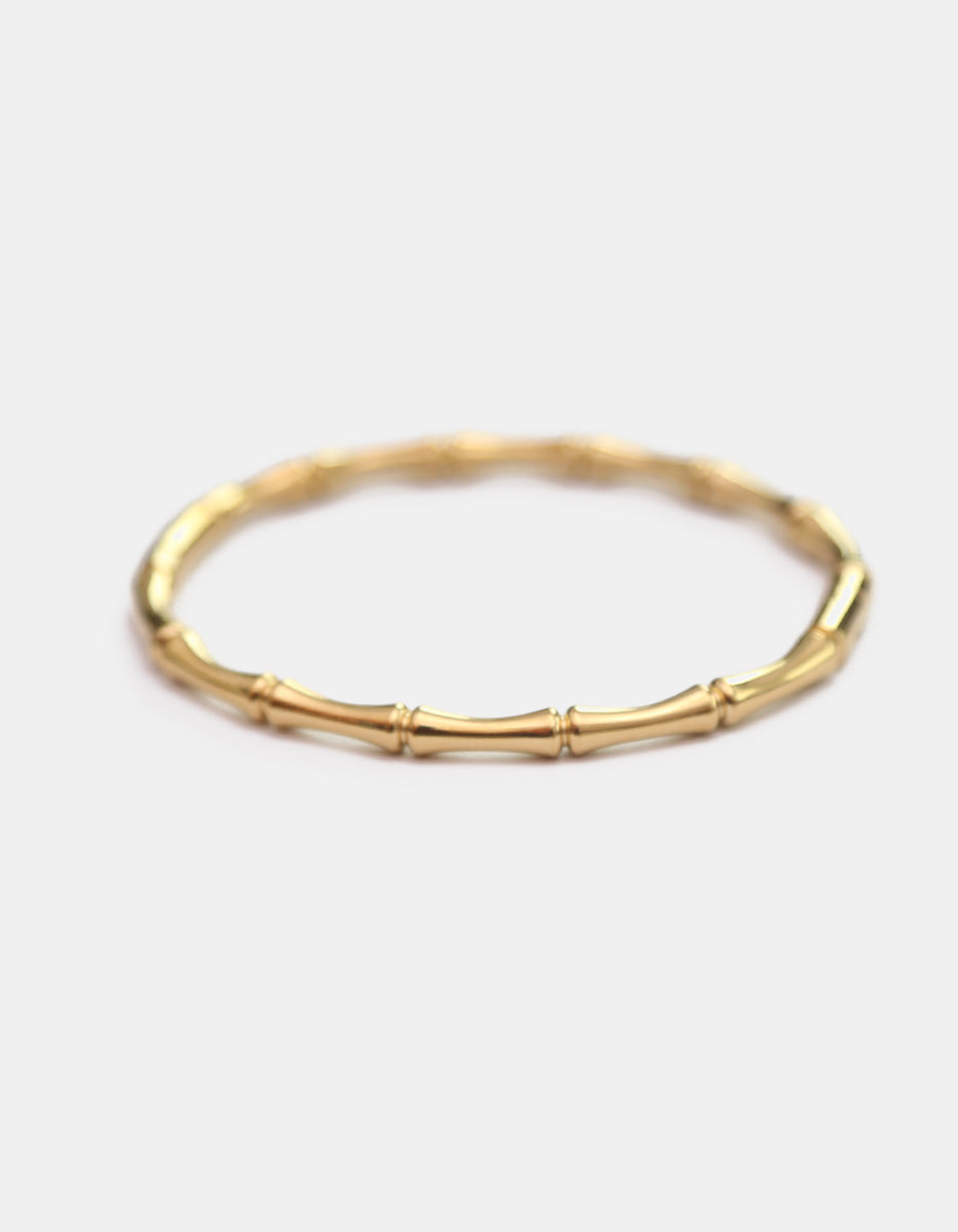 Brazalete de oro laminado 22 kt estilo bambú