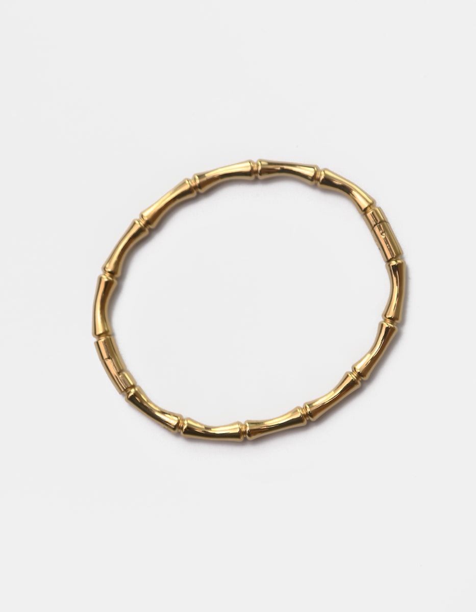 Brazalete de oro laminado 22 kt estilo bambú