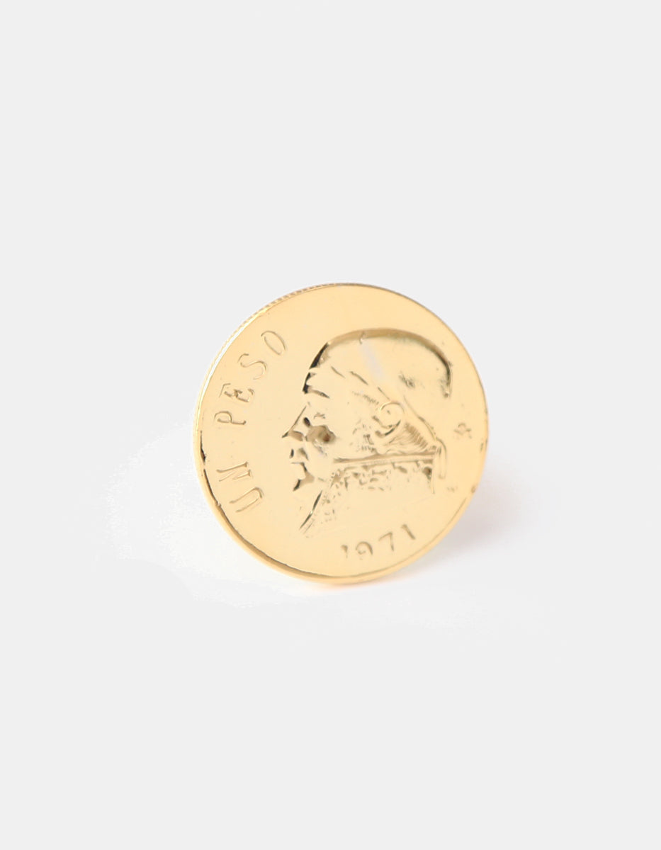 Anillo ajustable con Moneda de Un Peso Morelos en Baño de Oro de 22kt