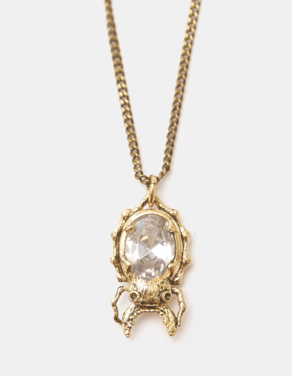 Collar Dije Escarabajo en Gold-Filled 22kt con Cristal Austriaco Corte Óvalo