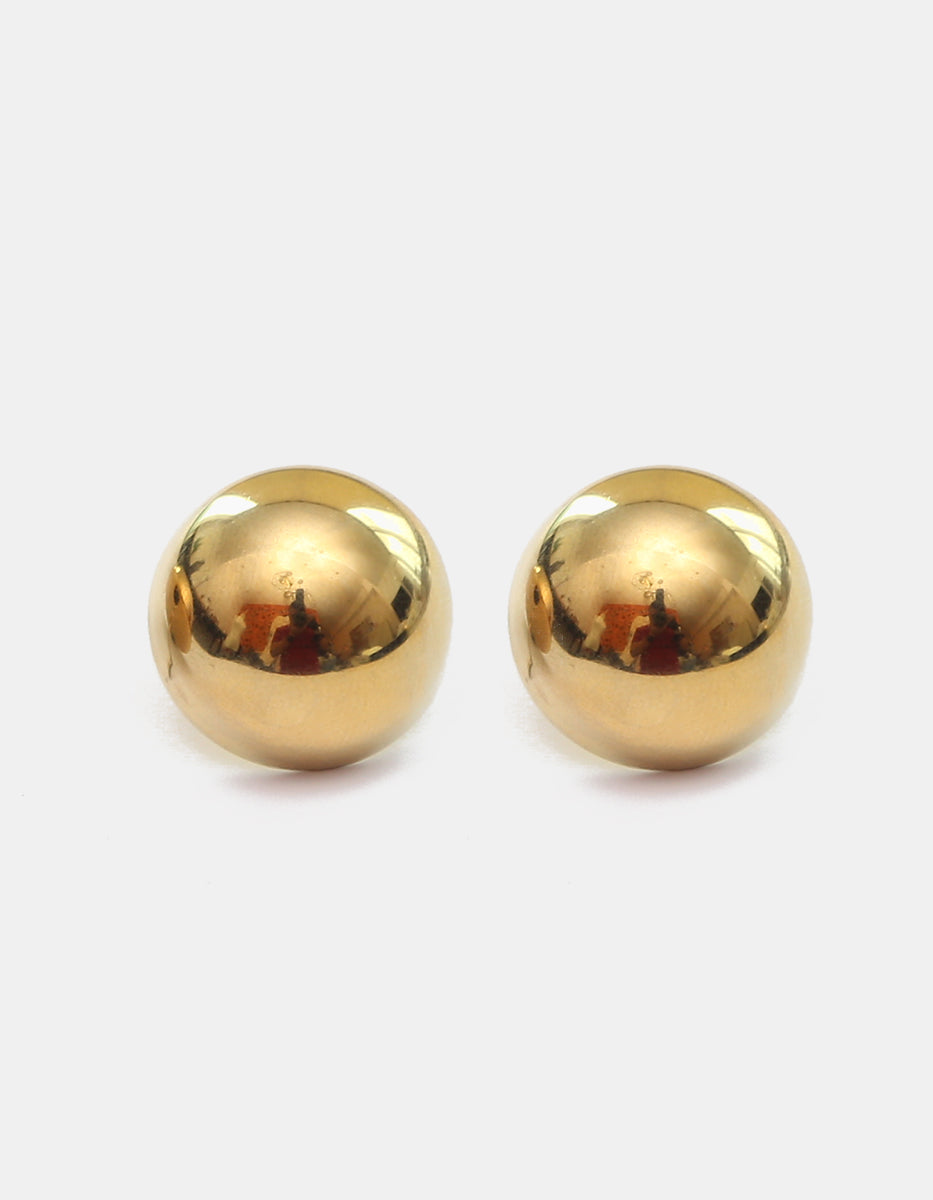 Aretes estilo domo esférico en oro laminado de 22kt Golden Chic