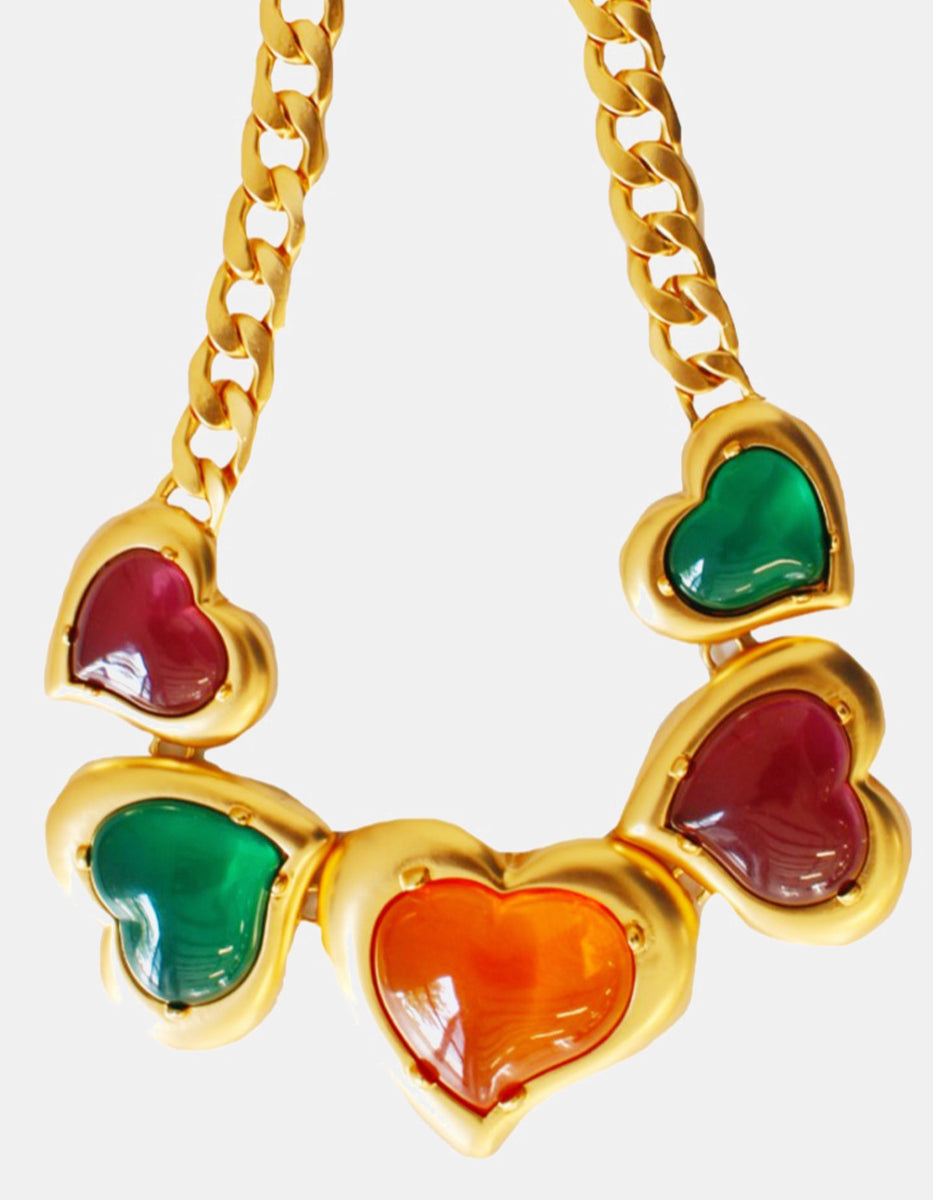 Collar de corazones en Oro laminado 22kt Love Story