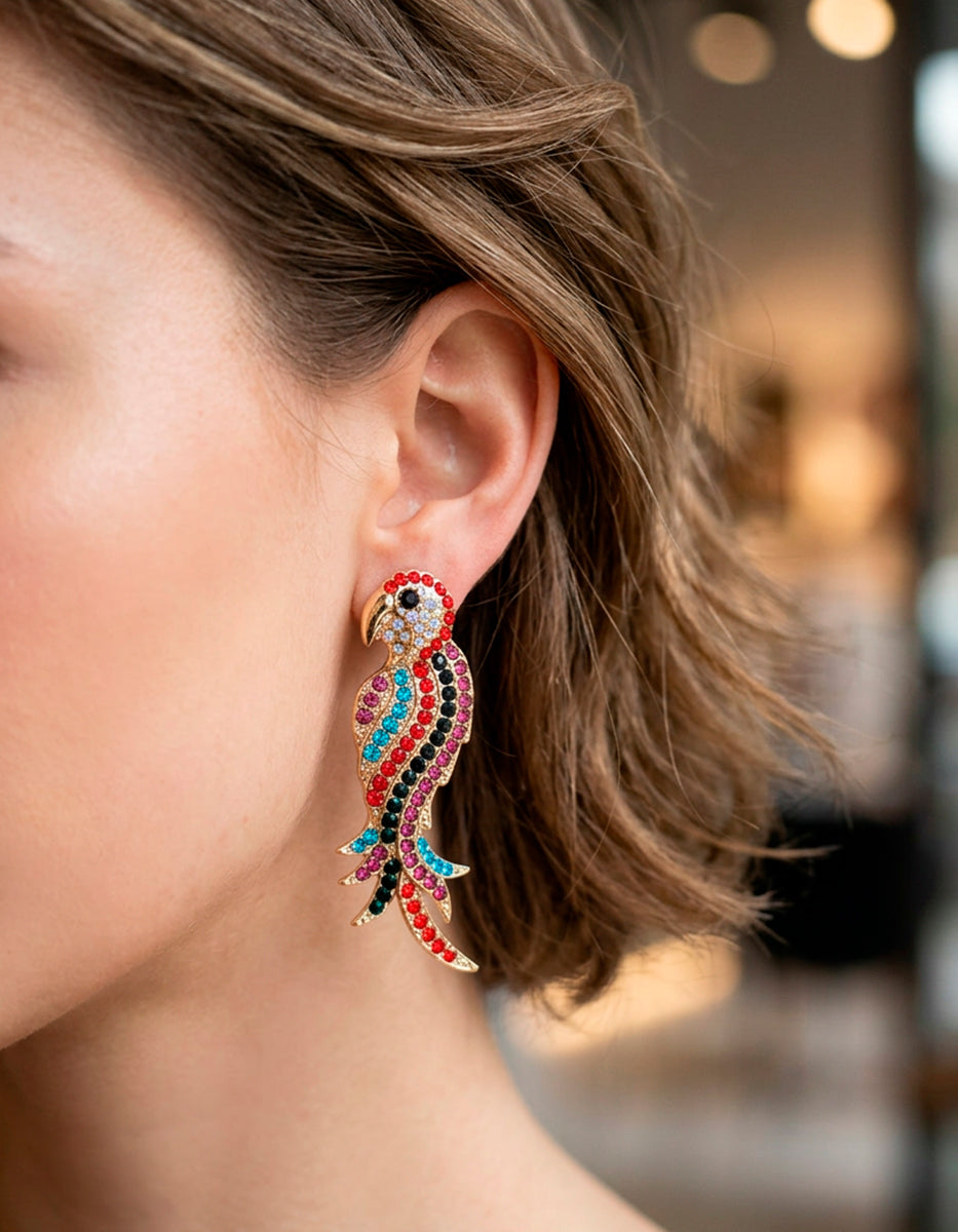 Aretes de loro en oro laminado de 22kt con espinolitas multicolores