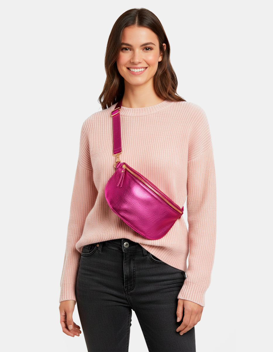 Chest Bag de Piel Color Rubelita Glam Bags