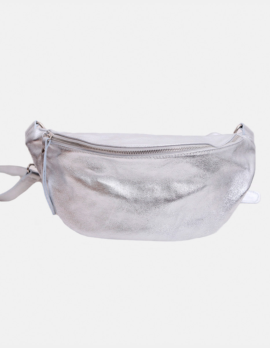Chest Bag de Piel Color Plata – Glam Bags
