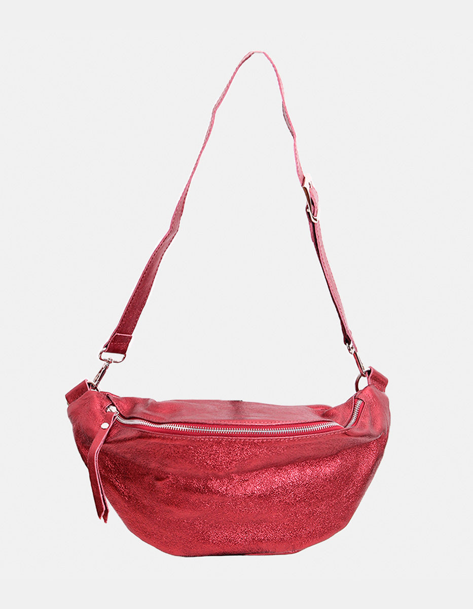 Chest Bag de Piel Color Granate Glam Bags