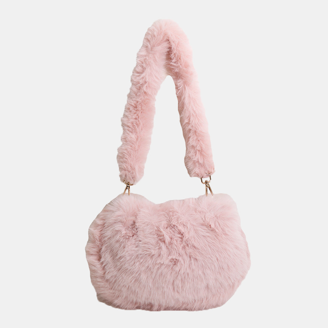 Bolso de Piel de conejo color rosa petunia chico Glam Bags