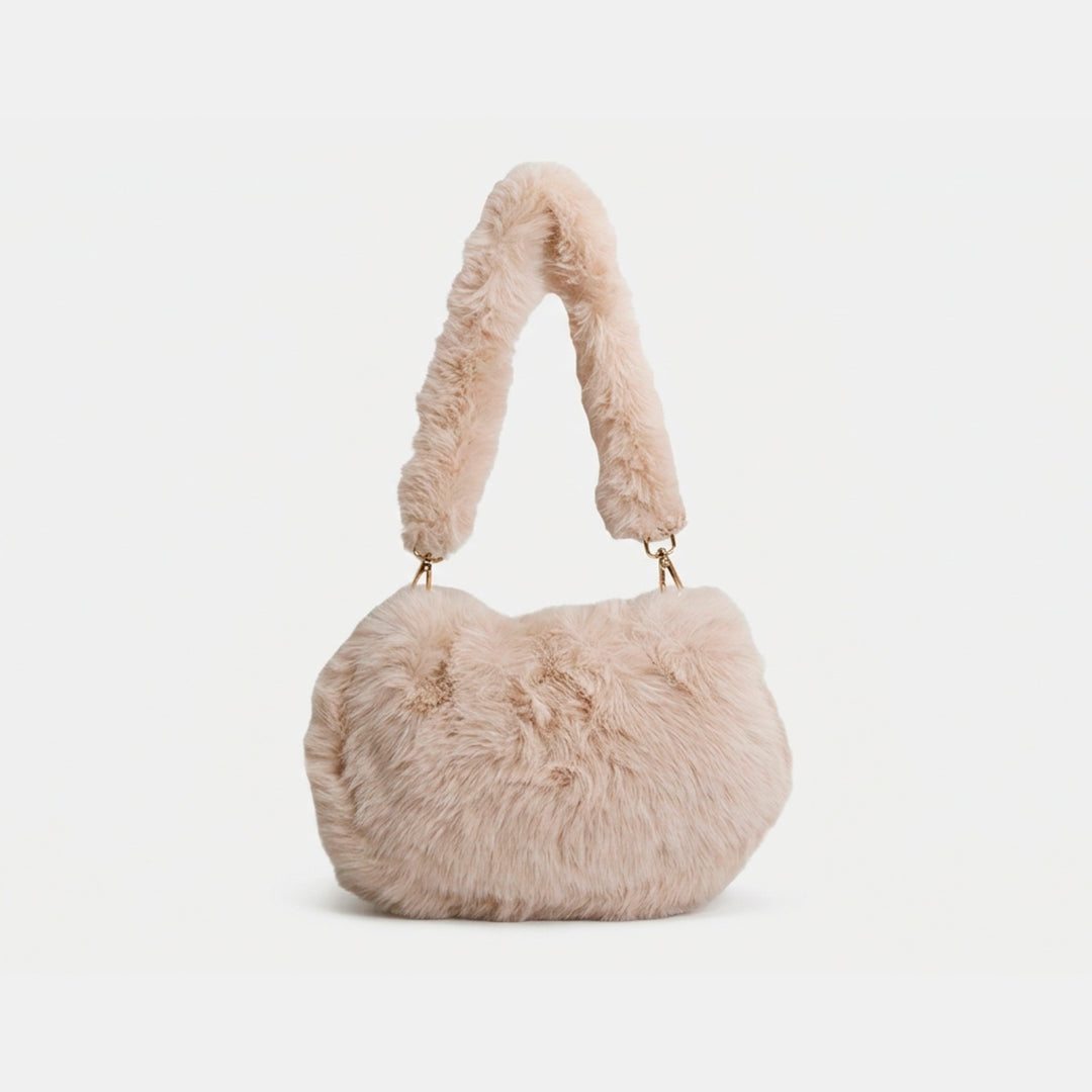 Bolso de piel de conejo color nude chico Glam Bags