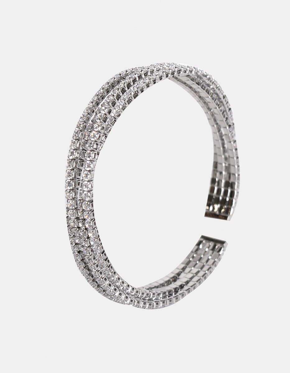 Brazalete 4 hilos con topacios blancos Festive Style