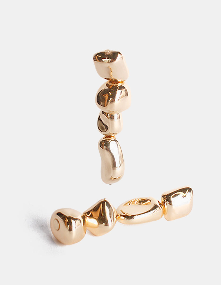 Aretes Oro laminado siluetas orgánicas Golden Chic