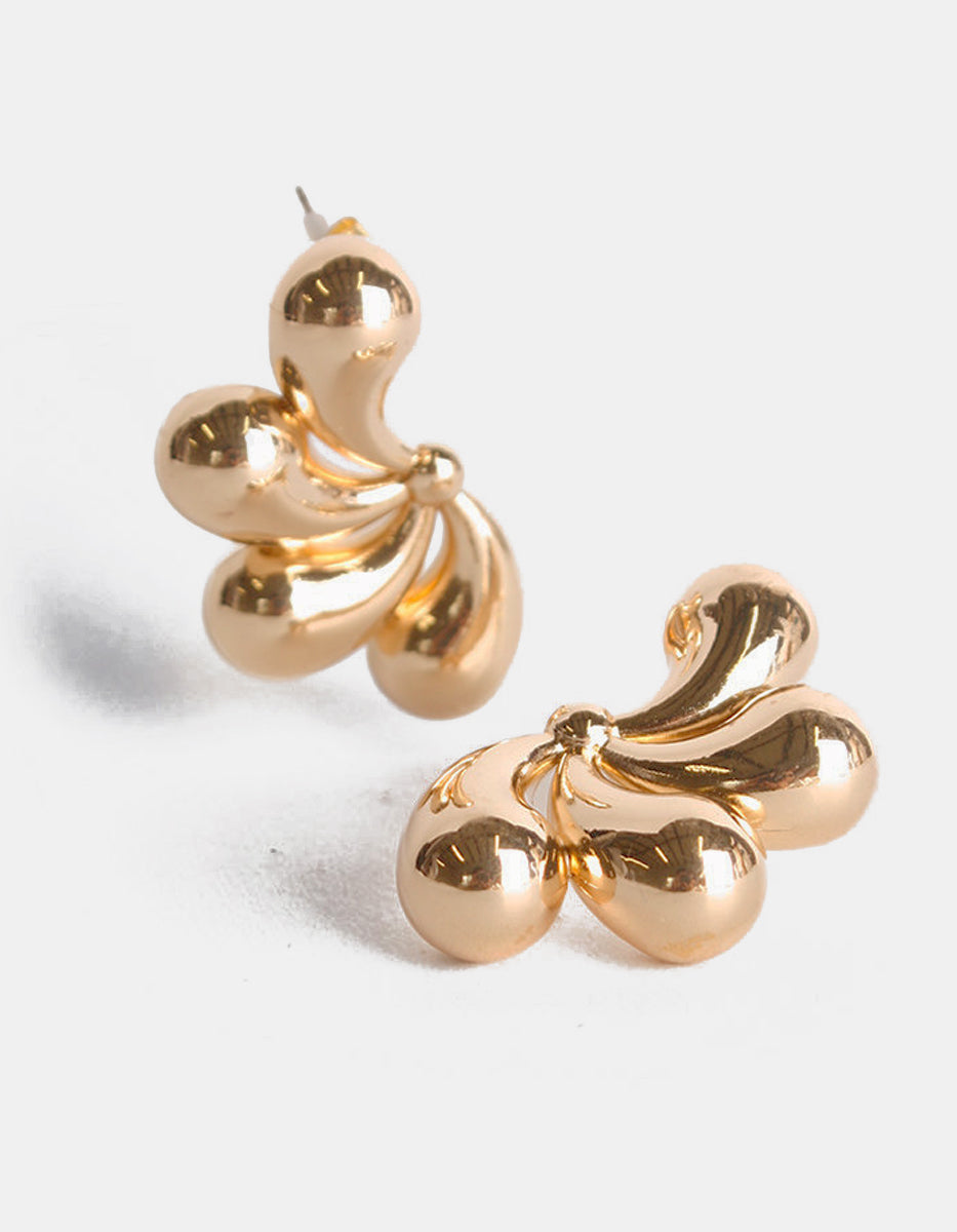 Aretes Oro laminado gotas orgánicas Golden Chic