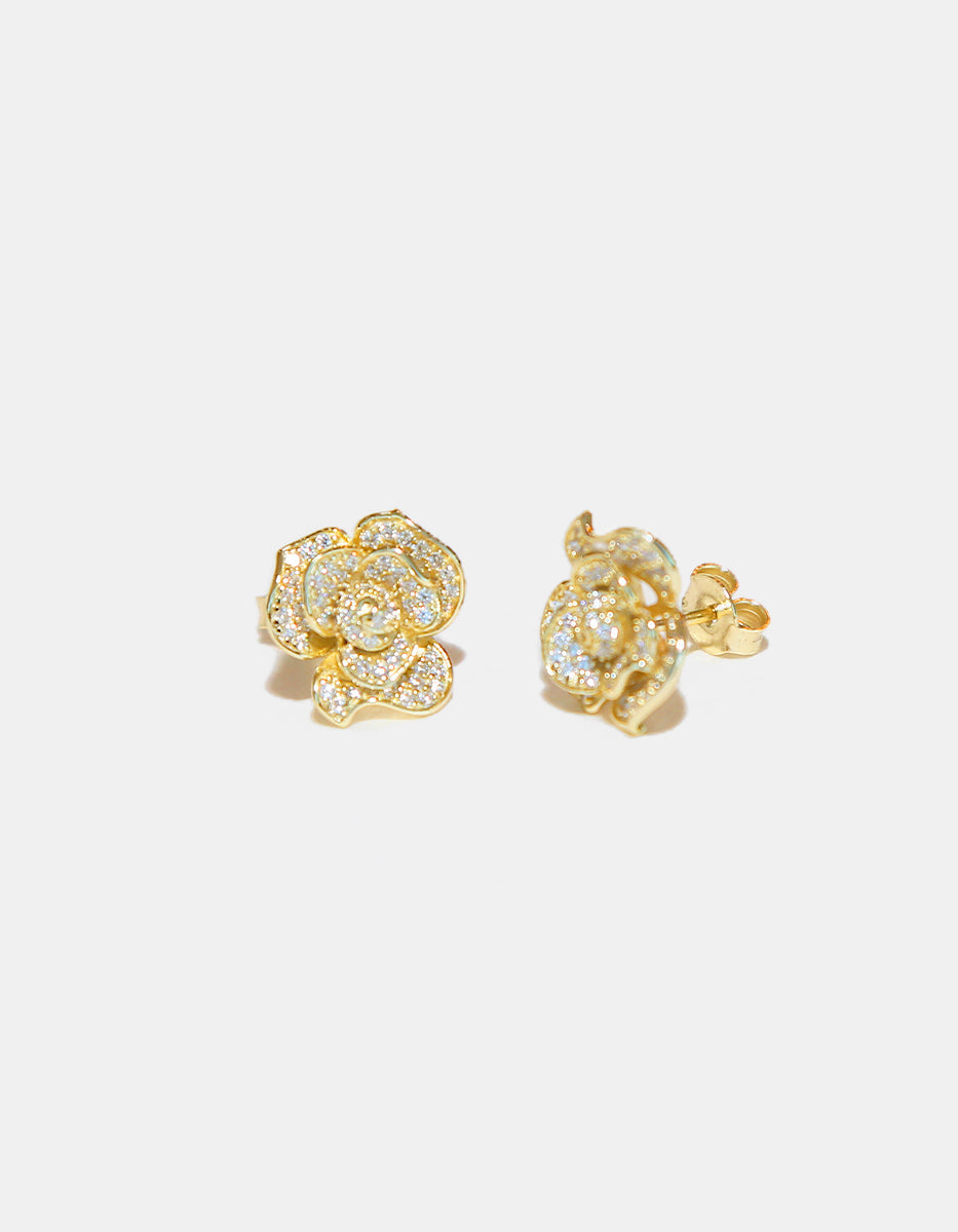 Set Pendientes y colgante elegante con pavè de  circonitas blancas Puresa