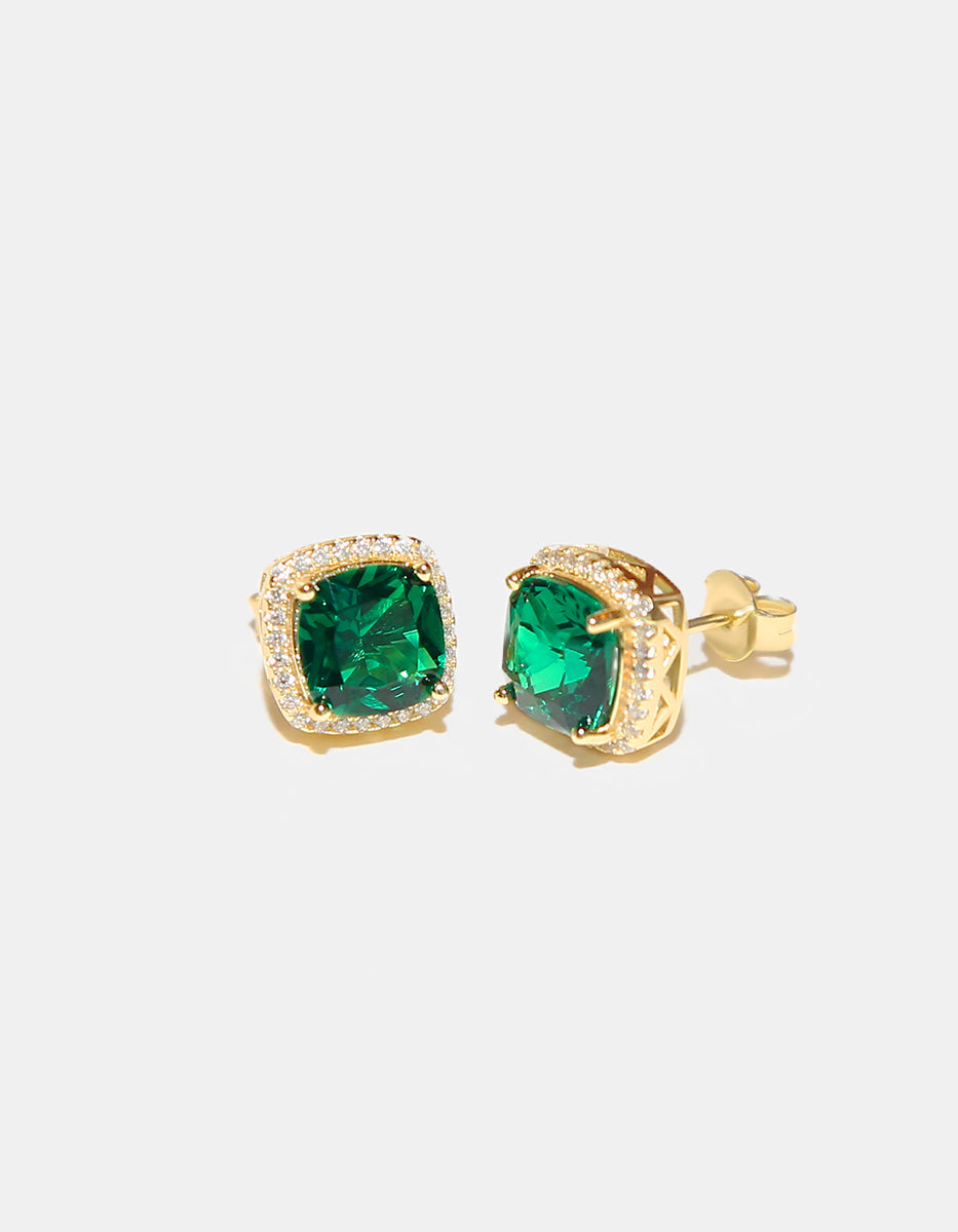 Aretes en Plata 925 bañada en Oro Amarillo de 18K con Turmalina Paraiba Eterna