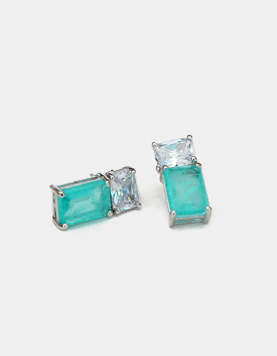 Aretes de piedras Naturales paraiba Ave del Paraíso