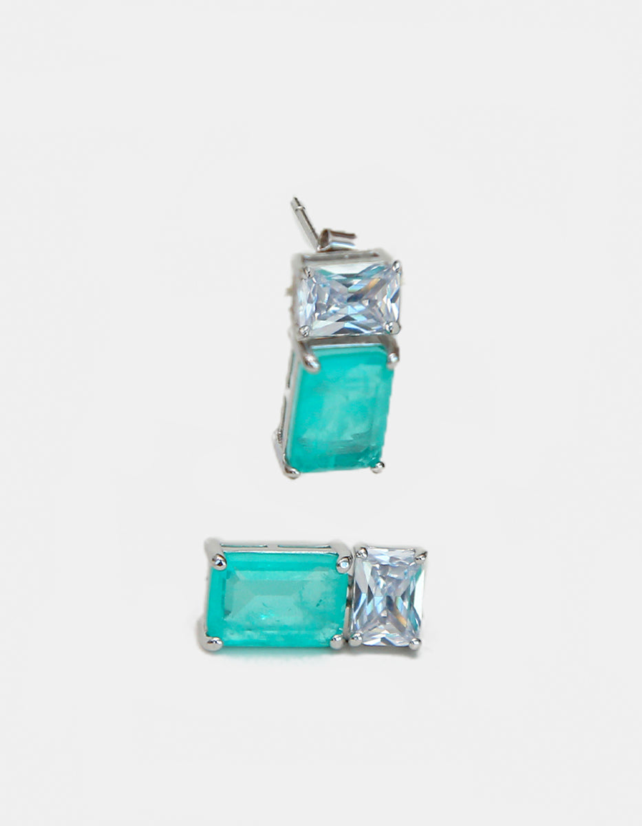 Aretes de piedras Naturales paraiba Ave del Paraíso