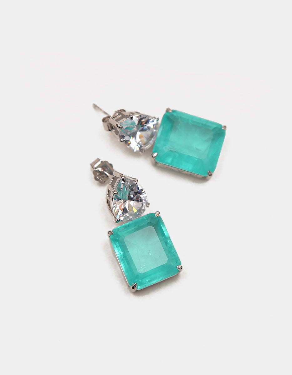 Aretes de piedras Naturales paraiba Ave del Paraíso