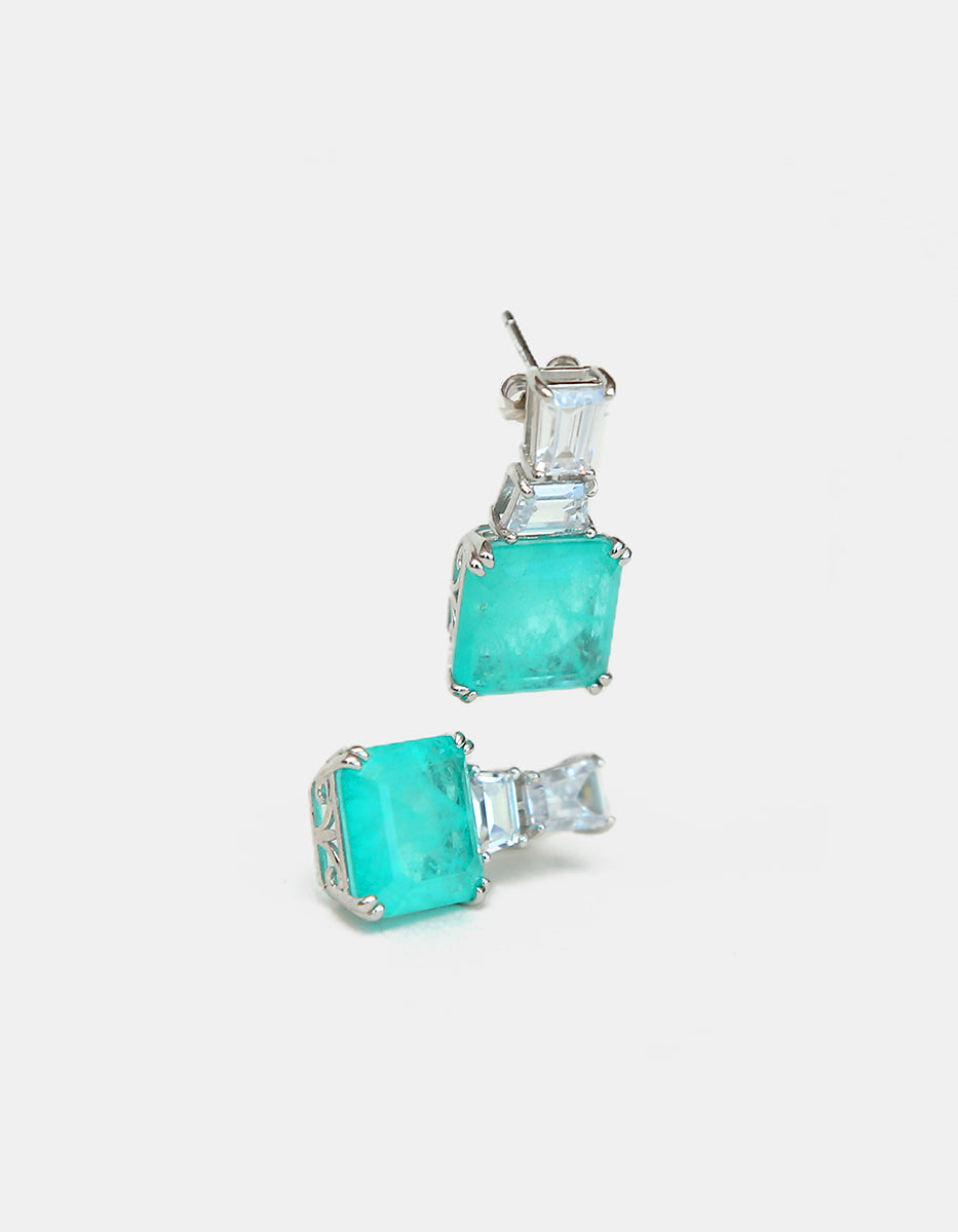 Aretes de piedras Naturales paraiba Ave del Paraíso