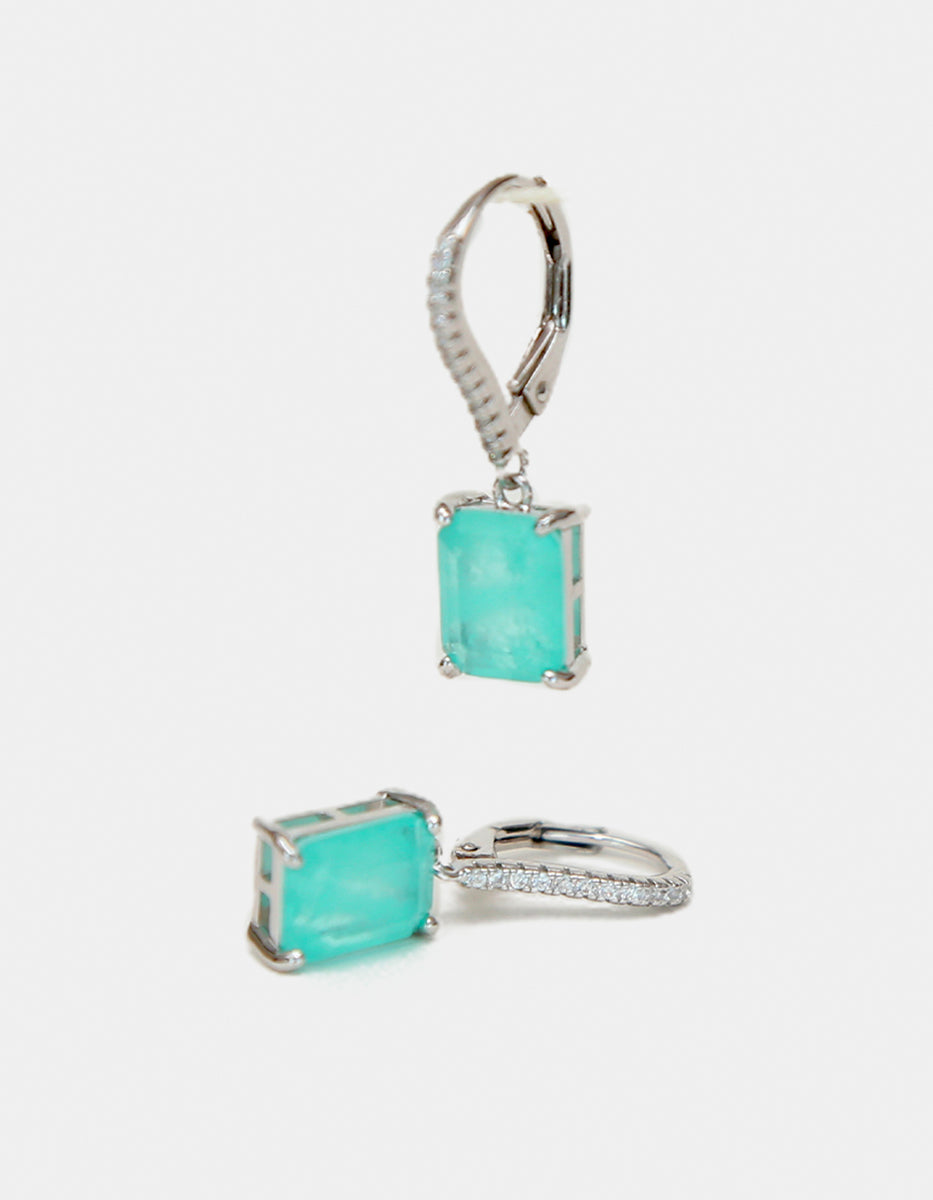 Aretes de piedras Naturales paraiba Ave del Paraíso