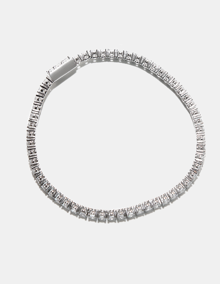 Pulsera tennis de plata engastada con circonitas blancas de corte redondo Steffi